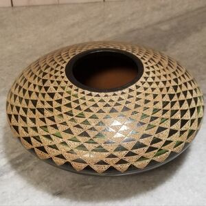 Geometric Patterned Decorative Bowl